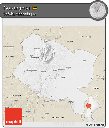 Classic Style 3D Map of Gorongosa