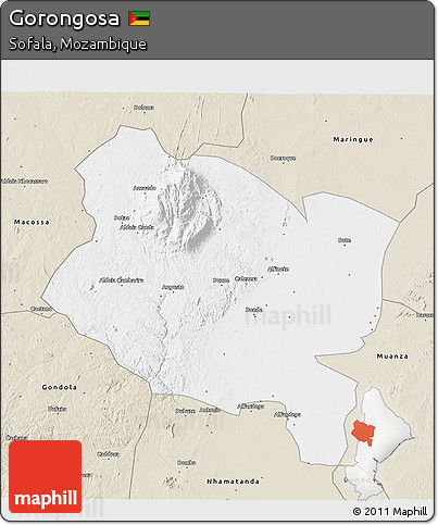 Classic Style 3D Map of Gorongosa