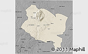 Shaded Relief 3D Map of Gorongosa, darken, desaturated