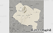Shaded Relief 3D Map of Gorongosa, darken, semi-desaturated