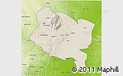 Shaded Relief 3D Map of Gorongosa, physical outside