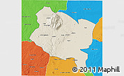 Shaded Relief 3D Map of Gorongosa, political outside