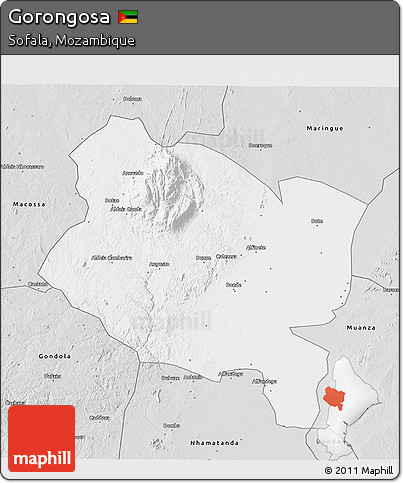 Silver Style 3D Map of Gorongosa