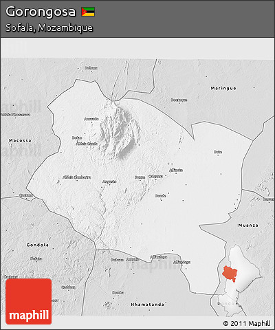 Silver Style 3D Map of Gorongosa