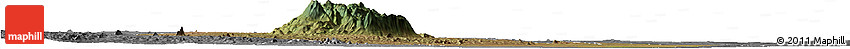 Satellite Horizon Map of Gorongosa, desaturated