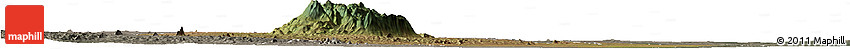 Satellite Horizon Map of Gorongosa, semi-desaturated
