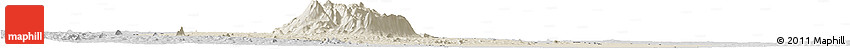 Shaded Relief Horizon Map of Gorongosa, desaturated