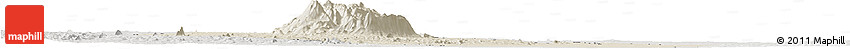 Shaded Relief Horizon Map of Gorongosa, lighten, semi-desaturated