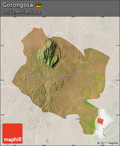 Satellite Map of Gorongosa, lighten