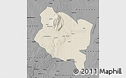 Shaded Relief Map of Gorongosa, darken, desaturated