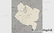 Shaded Relief Map of Gorongosa, darken, semi-desaturated