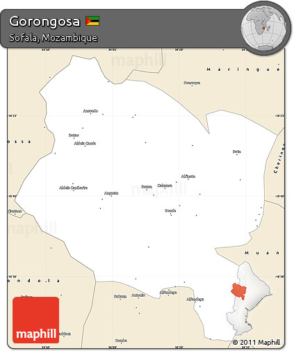 Classic Style Simple Map of Gorongosa