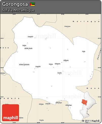 Classic Style Simple Map of Gorongosa