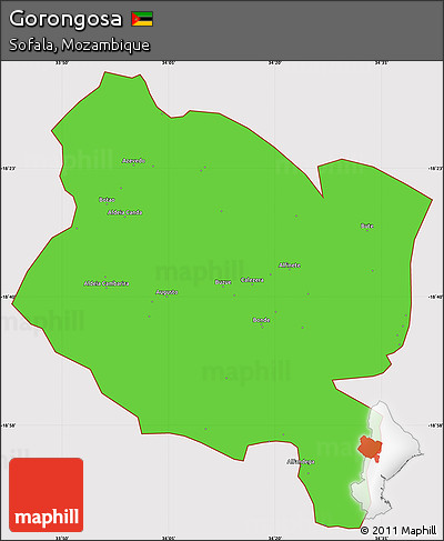 Political Simple Map of Gorongosa, cropped outside