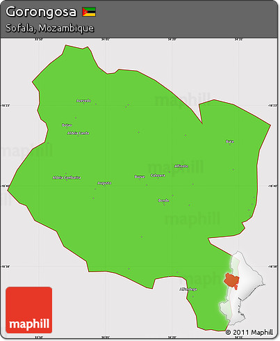 Political Simple Map of Gorongosa, cropped outside