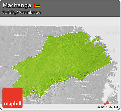 Physical 3D Map of Machanga, lighten, desaturated