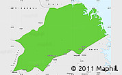 Political Simple Map of Machanga, single color outside, borders and labels