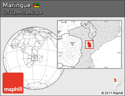 Blank Location Map of Maringue, highlighted country
