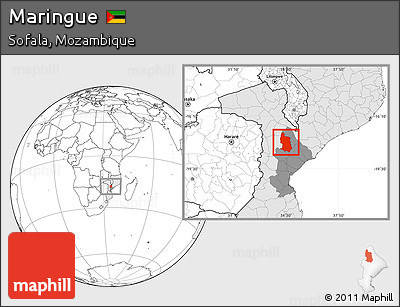 Blank Location Map of Maringue, highlighted country, highlighted parent region
