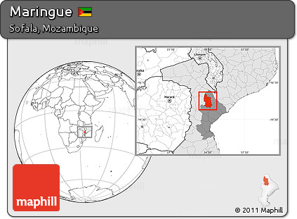 Blank Location Map of Maringue, highlighted country, highlighted parent region