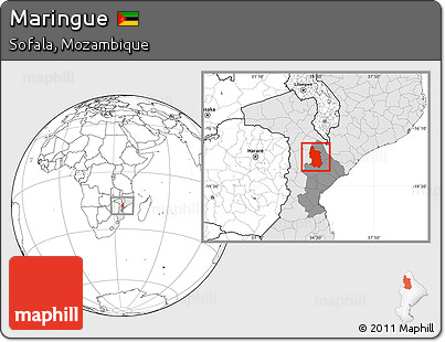 Blank Location Map of Maringue, highlighted country, highlighted parent region