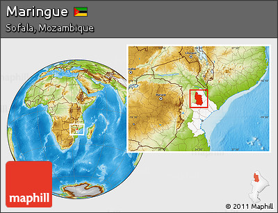 Physical Location Map of Maringue, highlighted parent region
