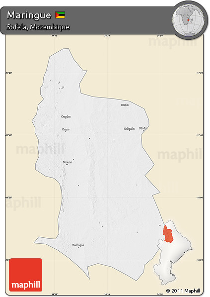 Classic Style Map of Maringue, single color outside