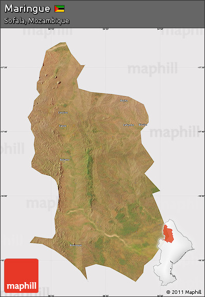 Satellite Map of Maringue, cropped outside