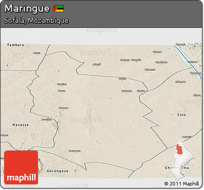 Shaded Relief Panoramic Map of Maringue