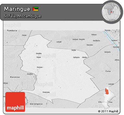 Silver Style Panoramic Map of Maringue