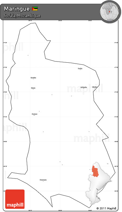 Blank Simple Map of Maringue, cropped outside