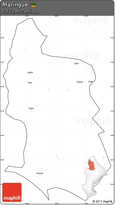 Blank Simple Map of Maringue, cropped outside