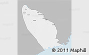 Gray 3D Map of Marromeu, single color outside