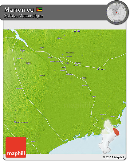 Physical 3D Map of Marromeu