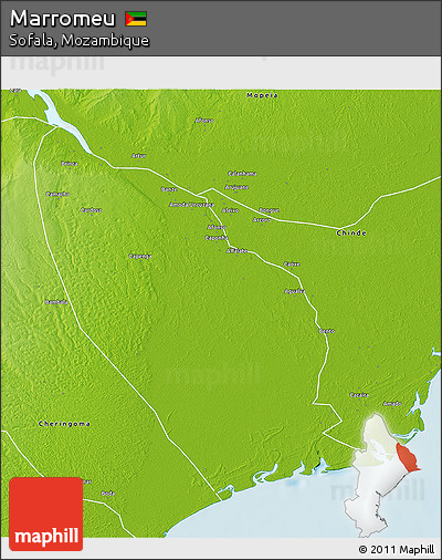 Physical 3D Map of Marromeu