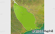Physical 3D Map of Marromeu, satellite outside