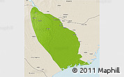 Physical 3D Map of Marromeu, shaded relief outside