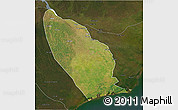 Satellite 3D Map of Marromeu, darken