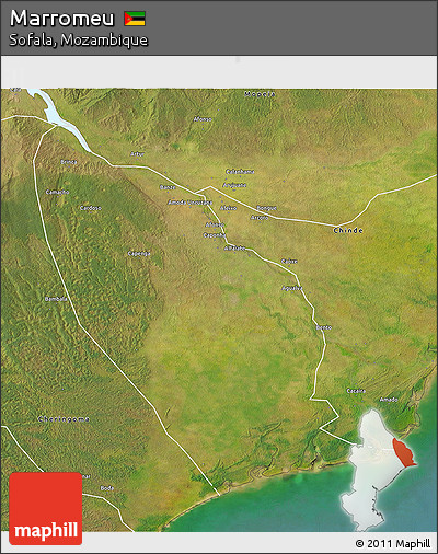 Satellite 3D Map of Marromeu