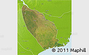 Satellite 3D Map of Marromeu, physical outside