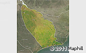 Satellite 3D Map of Marromeu, semi-desaturated