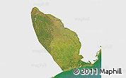 Satellite 3D Map of Marromeu, single color outside