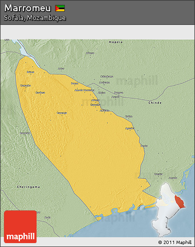 Savanna Style 3D Map of Marromeu