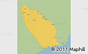 Savanna Style 3D Map of Marromeu, single color outside