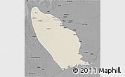 Shaded Relief 3D Map of Marromeu, darken, desaturated
