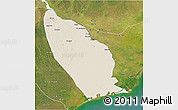 Shaded Relief 3D Map of Marromeu, satellite outside