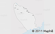 Silver Style 3D Map of Marromeu, single color outside