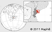 Blank Location Map of Marromeu, highlighted country, highlighted parent region