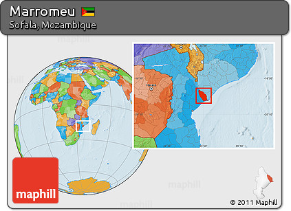 Political Location Map of Marromeu