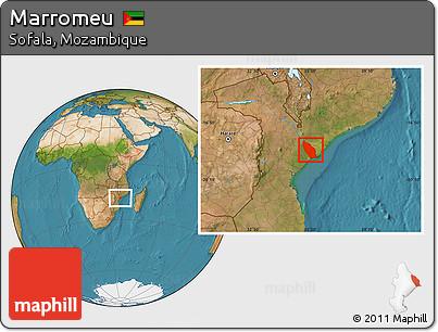 Satellite Location Map of Marromeu